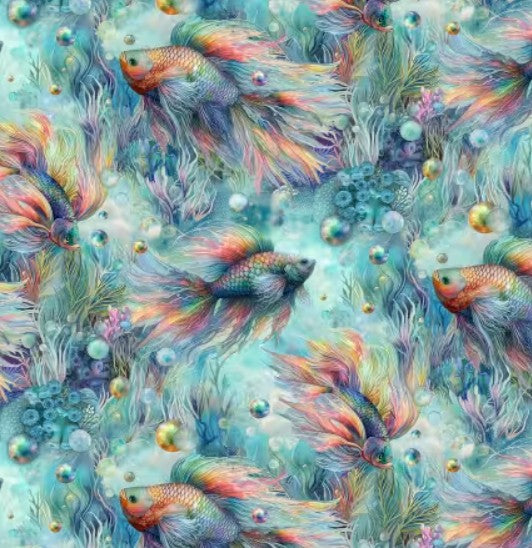 Blue Rainbow Fish - Timeless Treasures