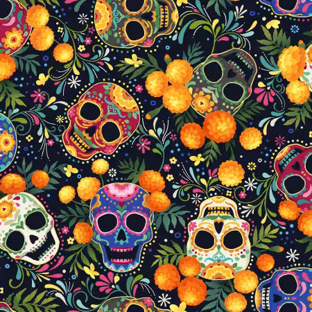 Skulls Black - Day of the Dead